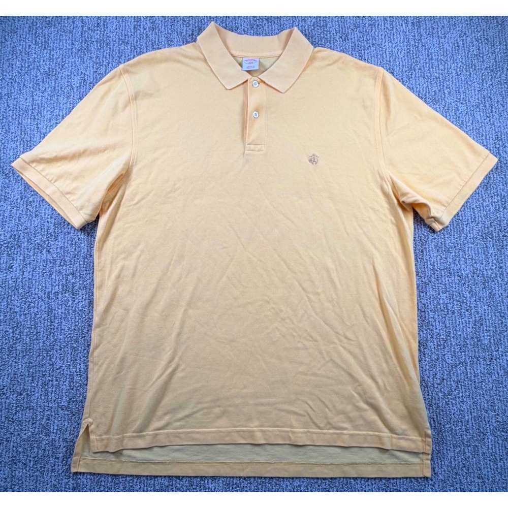 Lot of 2 Brooks Brothers Polo Shirt Mens XL Yellow White Cotton Original Fit - Picture 2 of 14